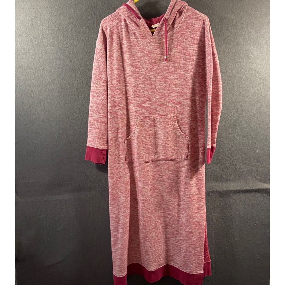 Soft Surroundings Hoodie Maxi Dress pink large Cotton Loungewear oversized